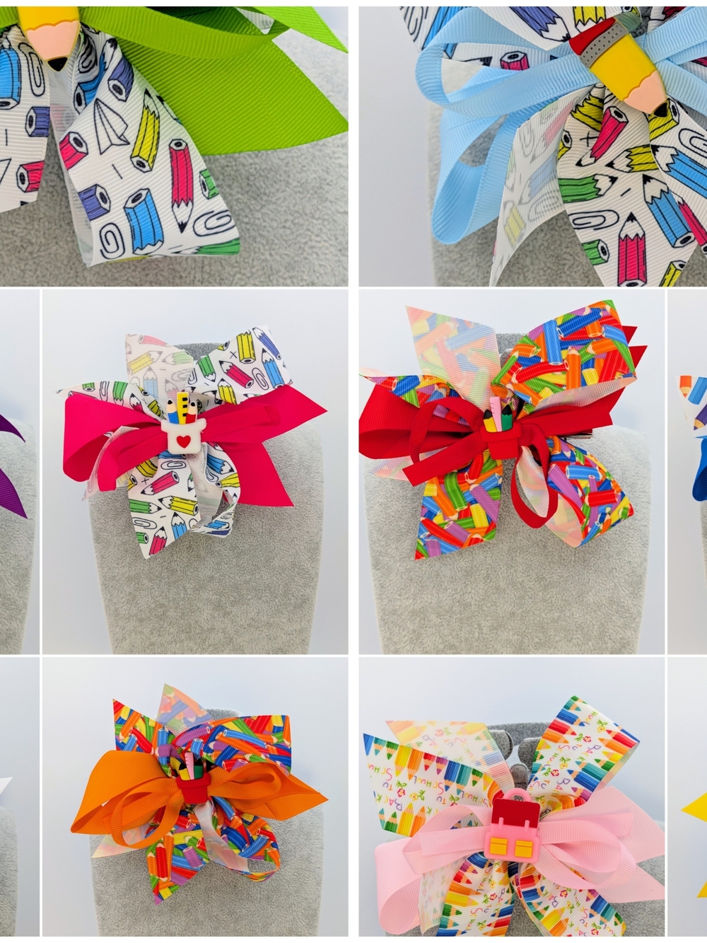 Multi-Color School Themed Alligator Clip Hairbows- Bundle Or Single Price